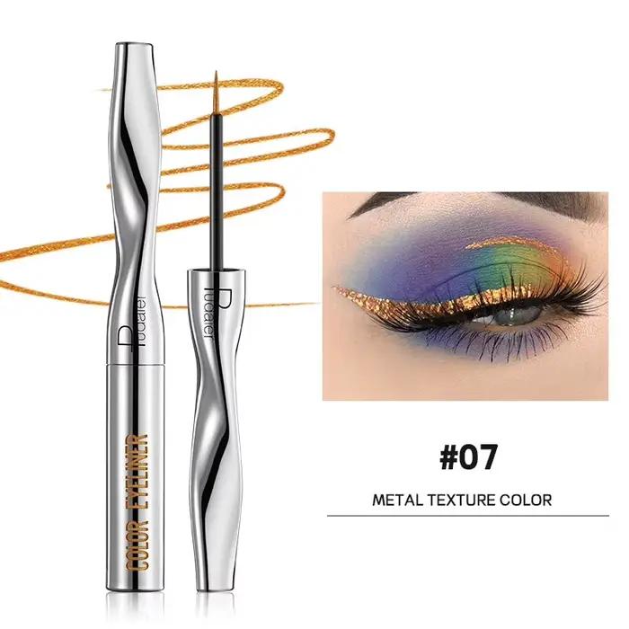 Eyeliner coloré liquide imperméable mat nacré liquide Eyeliner stylo longue durée vert jaune violet bleu blanc Eye Liner
