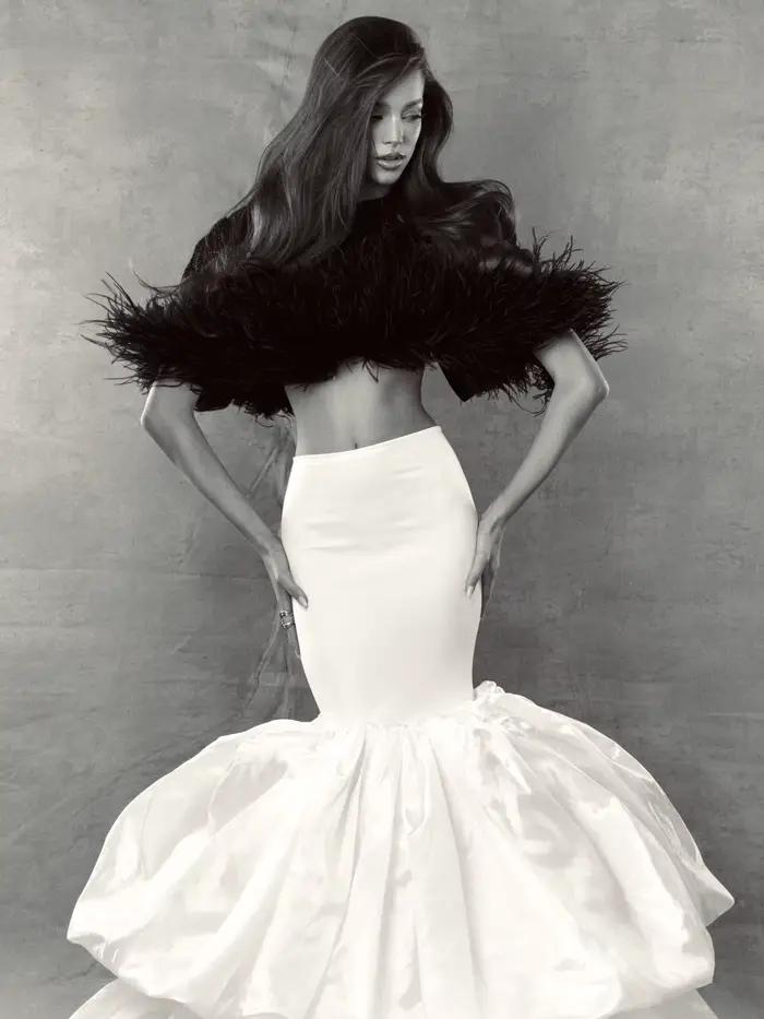 Jupe longue bouffante blanche Haute Couture pour femme, taille haute, longueur ras du sol, nouvelle tendance 2026, sur mesure, formelle