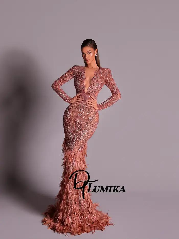 Robe de soirée distinctive ornée de strass avec ourlet en plumes, Glam, décolleté en V profond, Sexy, paillettes, robe de Cocktail formelle, 2026