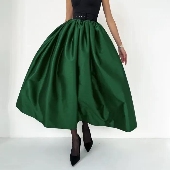 Jupe longue évasée taille haute
