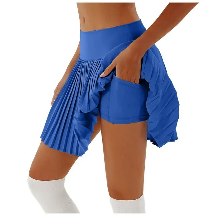 Jupe plissée pour femmes Yoga taille haute