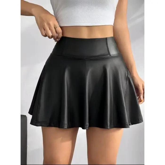 Mini-jupe taille haute évasée pour femme
