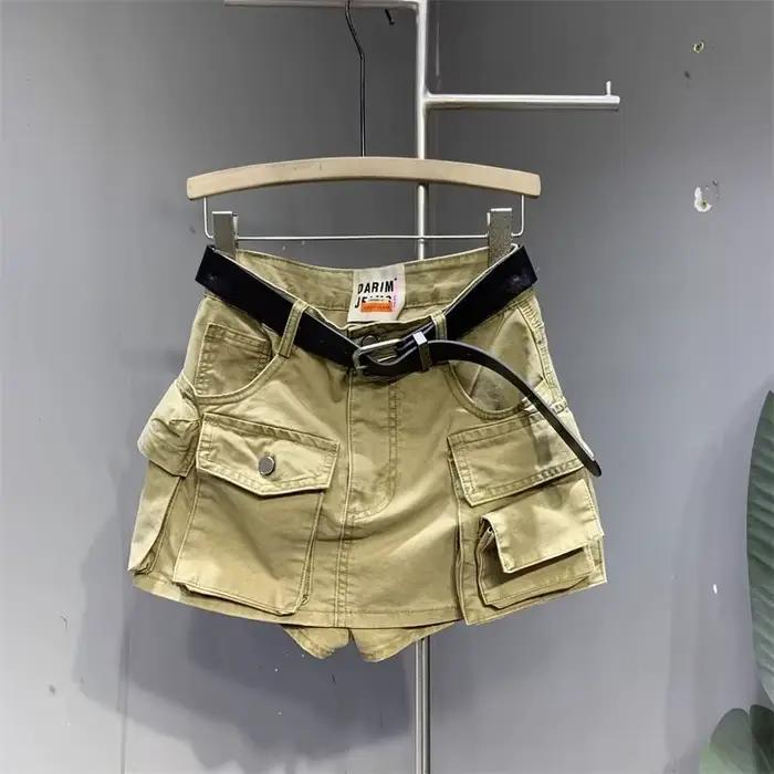 Jupe en jean cargo style américain vintage pour femme