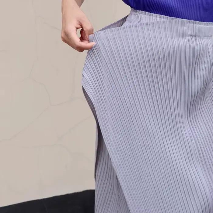 Miyake jupe plissée irrégulière femmes 2025 printemps été mode coréenne casual jupes plissées droites