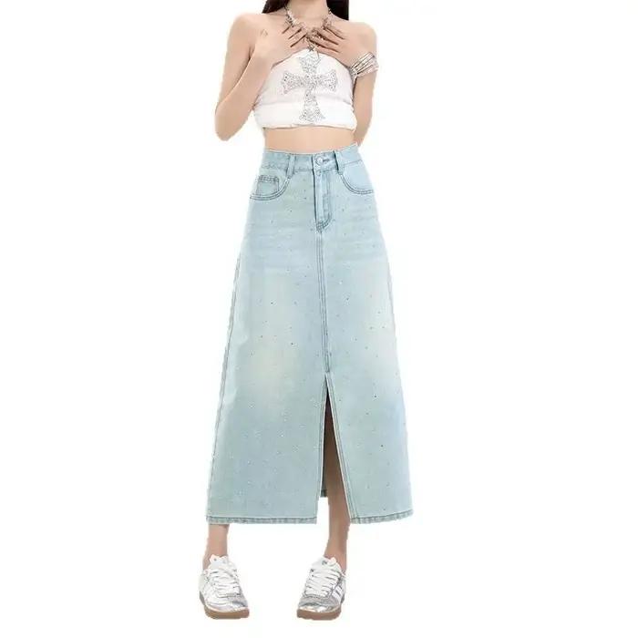 Jupe en jean taille haute Printemps-Été 2026