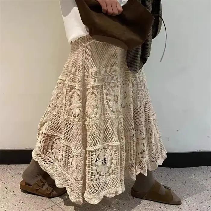 Semi-jupe longue en Crochet pour femmes
