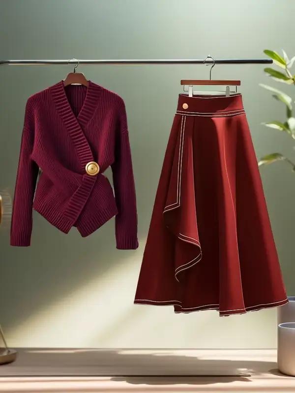 Pull tricoté rouge pour femmes
