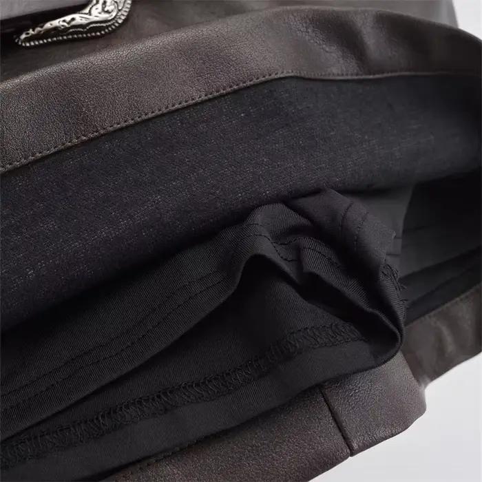 KEYANKETIAN nouveau lancement femmes Faux cuir jupe mode Sexy Grunge avec ceinture côté fermeture éclair solide gaine