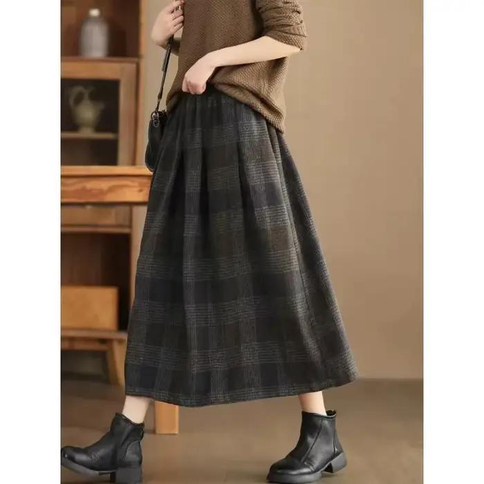 Jupe mini en laine à carreaux chaudes
