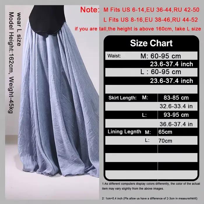 Jupe Maxi en coton et lin pour femmes