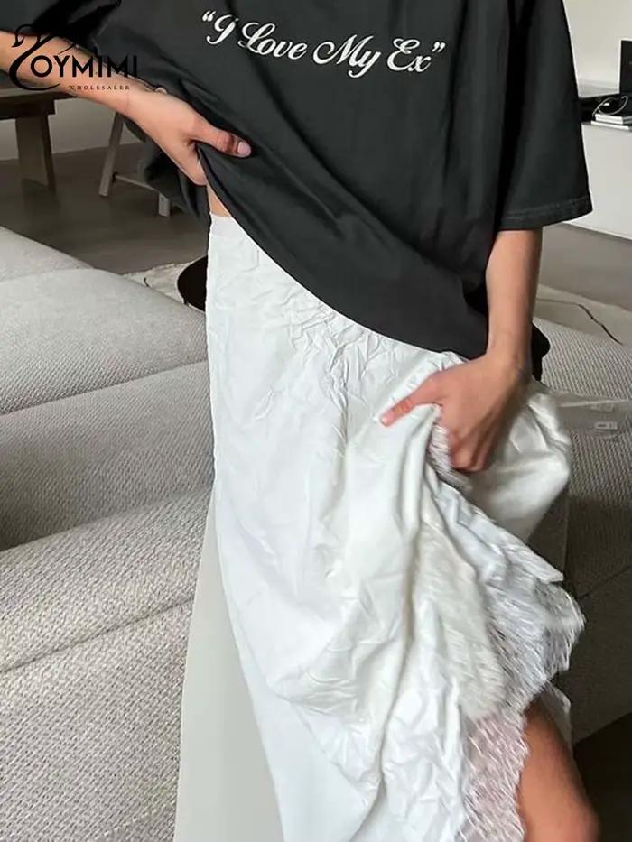 Oymimi-Jupes en dentelle blanche pour femmes