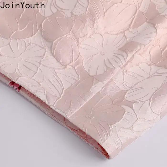 Jupe Jacquard pour femmes 2025 Faldas Mujer De Moda taille haute tunique rose