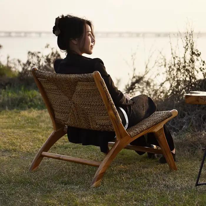 rotin, simple, loisirs, bois massif, dossier, balcon, chez l'habitant, bûche, chez l'habitant, salon, fauteuil inclinable, chaise