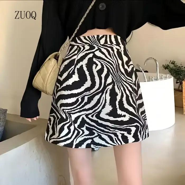 Nouvelle jupe mini pour femme imprimé zèbre 2026