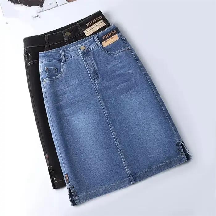 Jupe en jean taille haute pour femme
