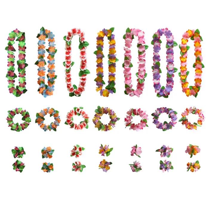 Jupe Hula en Fibres de Plastique pour Femme, Guirxiété de Fleurs Artificielles, Décoration de ixTropicale Hawaïenne d'Été