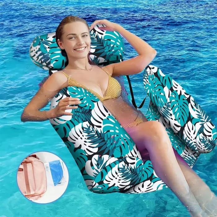 Chaise longue gonflable pour piscine d'été, siège flottant facile à transporter, canapé flottant relaxant pour hommes et femmes, activité aquatique en plein air