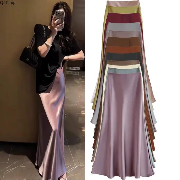 Jupe Chic en Satin d'acide acétique pour femmes