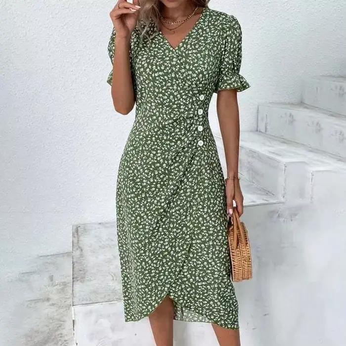Jupe mi-longue à imprimé floral pour femme