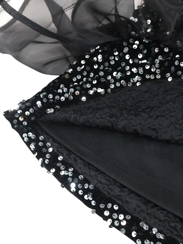 Robe sirène à paillettes pour femmes grandes tailles soiree formelle soirée晚会女士长裙礼服连衣裙夜店派对晚礼服高弹力亮片喇叭裙