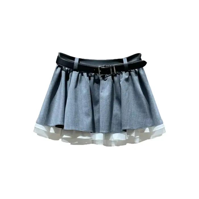 Jupe plissée style doux et épicé pour femme, nouvelle collection printemps, coupe amincissante, jupe mi-longue en tissu polyester
