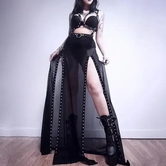Jupe Punk noire ajourée