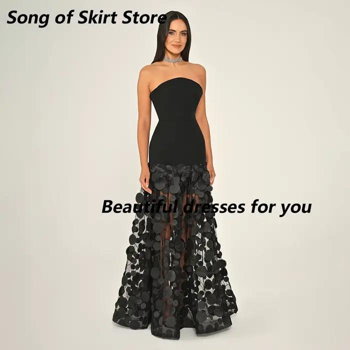 Robe de Soirée Tendance Personnalisée, Bustier Coupe A-Line, Ornée de Fleurs Exquises, Longue Robe de Bal Sexy Dos Nu pour Filles, Robe de Fête 2026