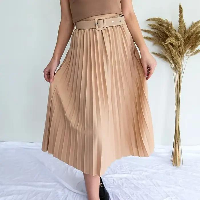 Jupe plissée taille haute pour femmes
