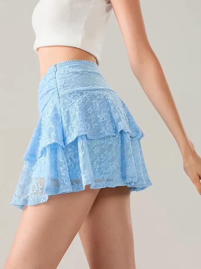 Mini jupe en dentelle pour femmes