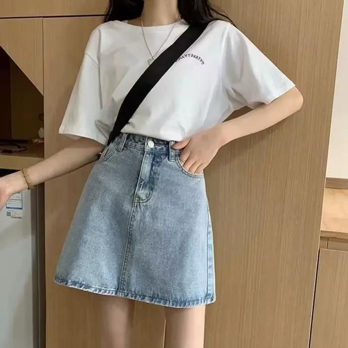 Été Denim jupe courte pour femmes haute Wiast Sexy sac serré jupes de hanche dame coupe ajustée Y2K femme