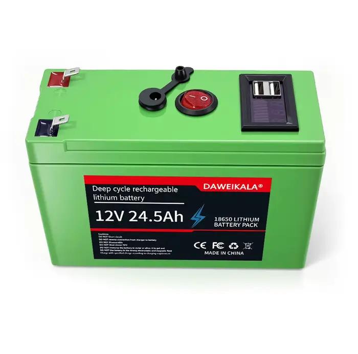 Batterie au lithium 18650 12V à longue durée de vie, 24,5 Ah, pour tricycle, scooter, chariot de golf, chariot, batterie rechargeable