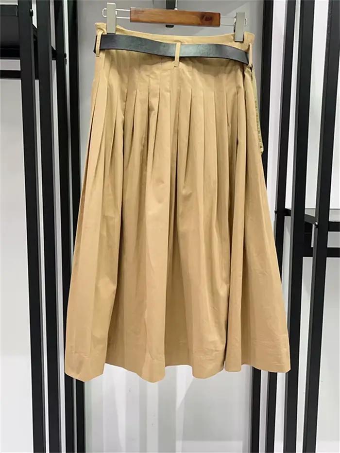 Jupe plissée mi-longue pour femme