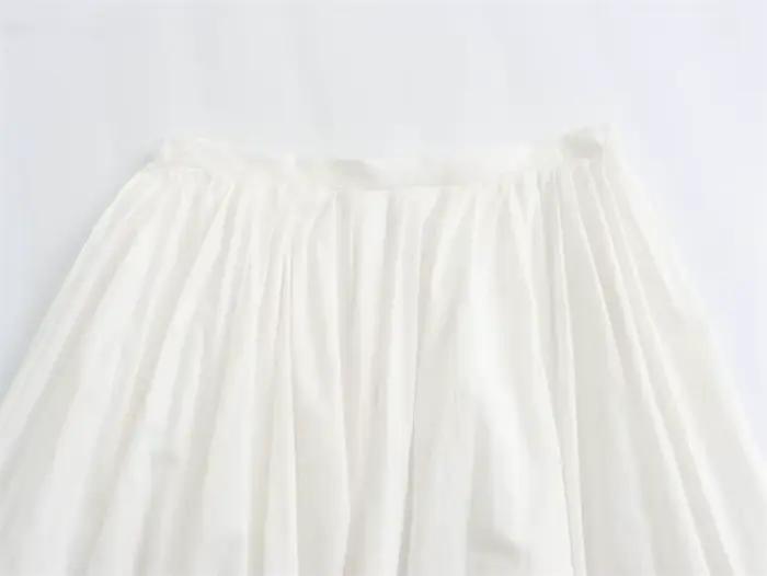 Jupe plissée pour femmes décontracté Chic blanc dames jupes TRAF