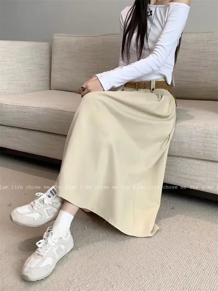 Jupe trapèze taille haute pour femme