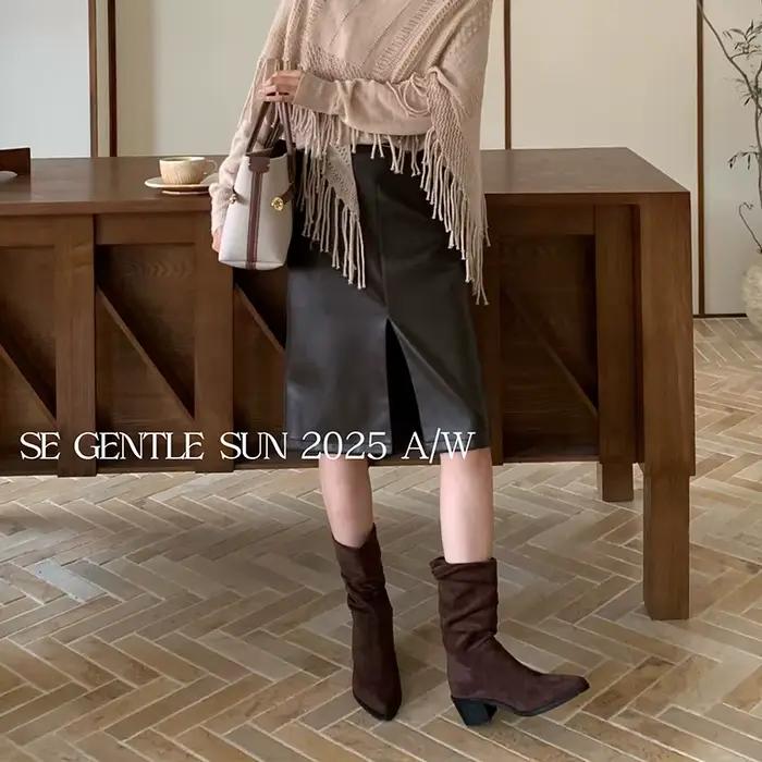 Jupe élégante en cuir taille haute
