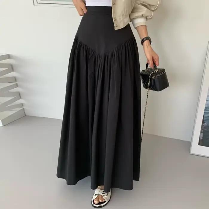 Jupe longue vintage à carreaux pour femme