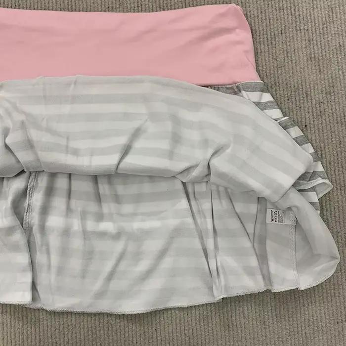 Jupe kawaii vintage pour filles haute couture en fibre de polyester et élasthanne imprimé rayé à manches courtes pour parties et sorties estivales