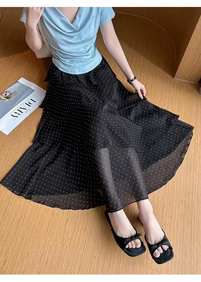 Jupe asymétrique à volants pour femme