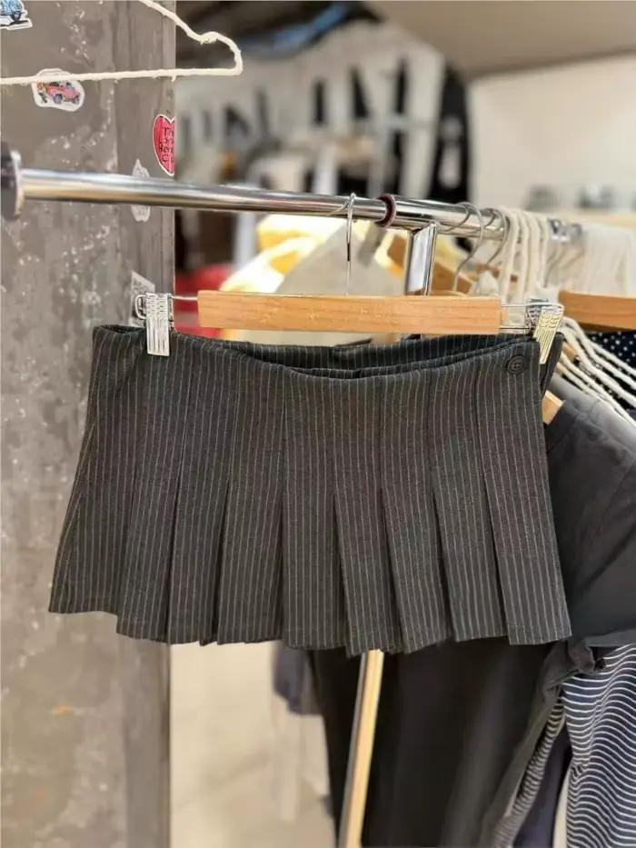 Mini jupe rayée Sexy taille basse pour femmes