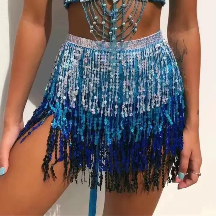 Jupe de danse orientale à sequins