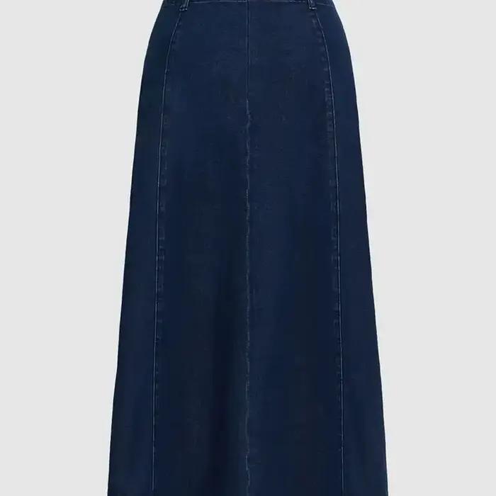 Jupe mi-longue en tissu Denim
