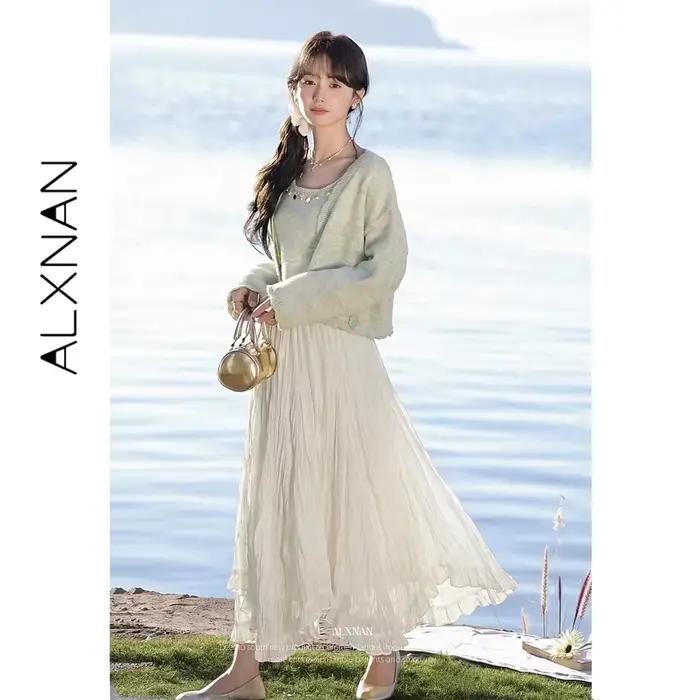 Jupe longue noire d'été pour femme ALXNAN