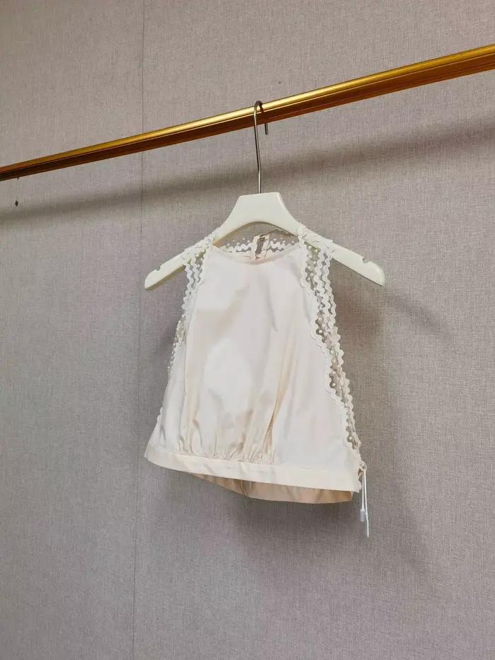 Jupe mi-longue évasée à taille haute pour femme avec bordure en dentelle ou débardeur court sans manches à épaules