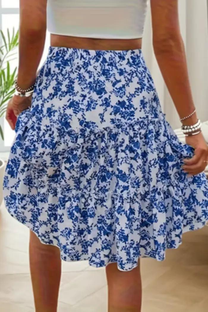 Jupe florale à la mode pour dames pour les sorties décontractées quotidiennes