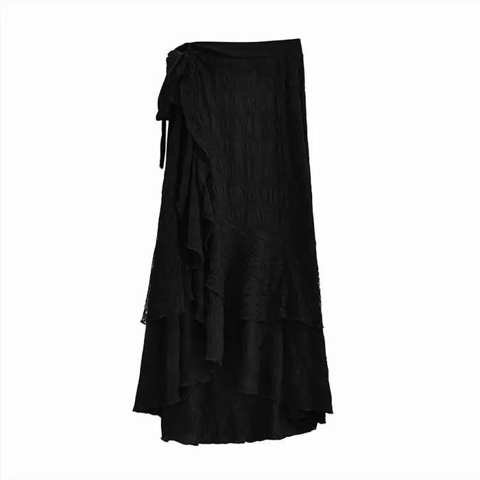 Y2K – jupe longue noire pour femmes