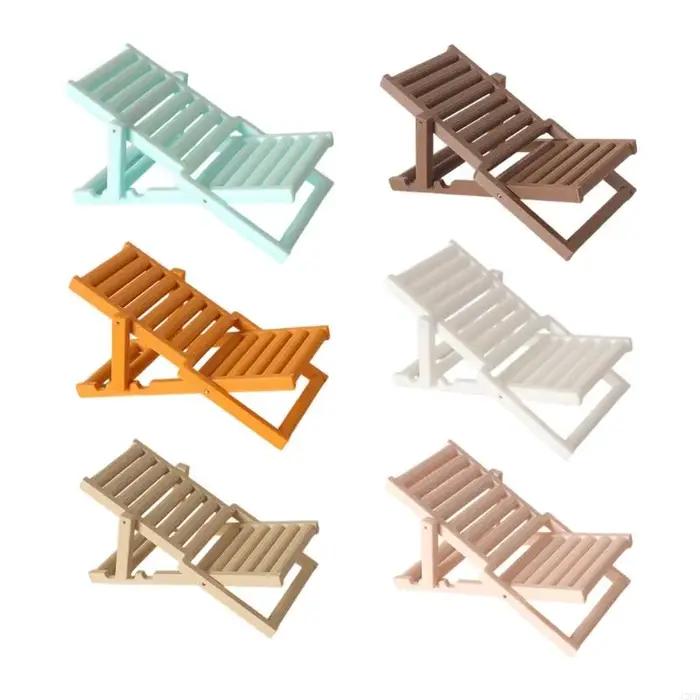 Chaise en plastique, modèle figurine, chaises longues réalistes, maison poupée, cadeau pour filles, chaise plage A2UB