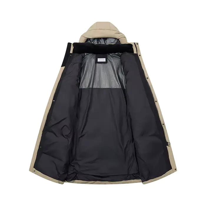 -30 °   Doudoune longue d'hiver pour hommes, longueur aux genoux, épaisse et chaude, Parka bouffante en duvet de canard blanc, manteau d'affaires décontracté à capuche