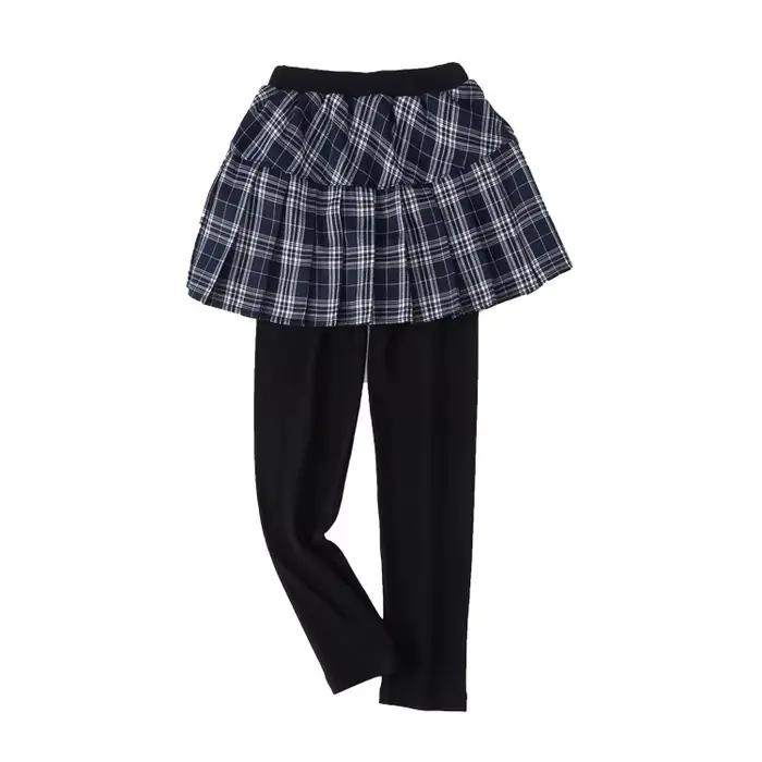 Jupe-pantalon fille GCWHFL avec arc et motifs rayés pour enfants de 7 à 13 ans leggings multicolores blanc jaune et multi ajustement taille élastique