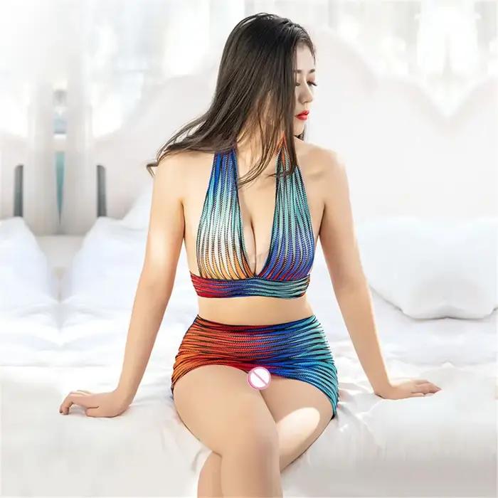 Jupe crayon moulante brillante sexy bandage transparent mini jupe fendue silhouette droite ajustement mince nylon elasthanne occassions spéciales femmes juniors