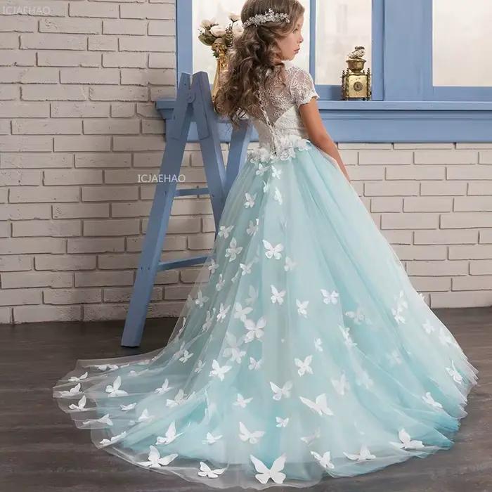 Robe de bal pour filles, robe de princesse bouffante, robe longue en tulle pour demoiselle d'honneur, soirée, mariage, récital de piano, fête, bal de promo